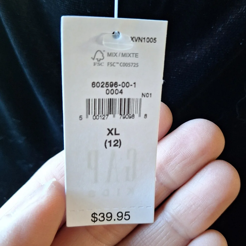 GAP Kids Soft Knit Velvet Peasant Style Dress, Size XL/12, RN#54023 NWT
